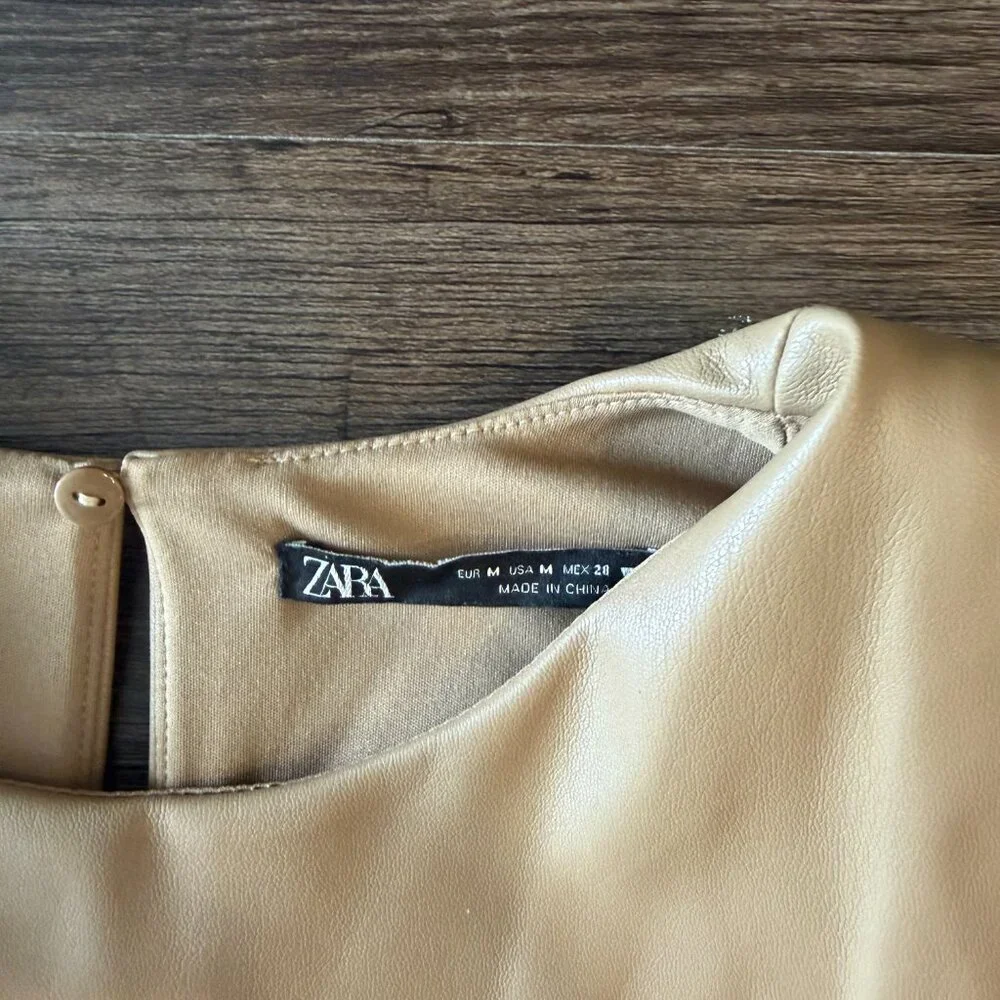 ZARA FAUX LEATHER DRESS - Picture 2 of 4